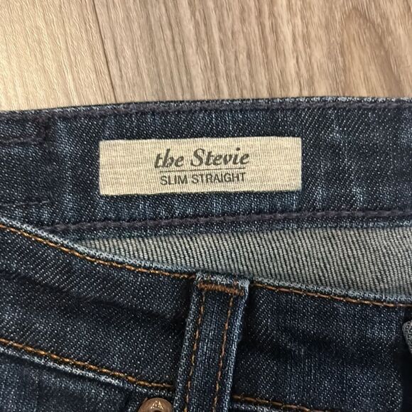 AG ADRIANO GOLDSCHMIED THE STEVIE SLIM STRAIGHT DARK WASH JEANS EUC SIZE 27 - Picture 7 of 10
